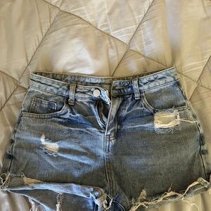 Distressed Denim Shorts